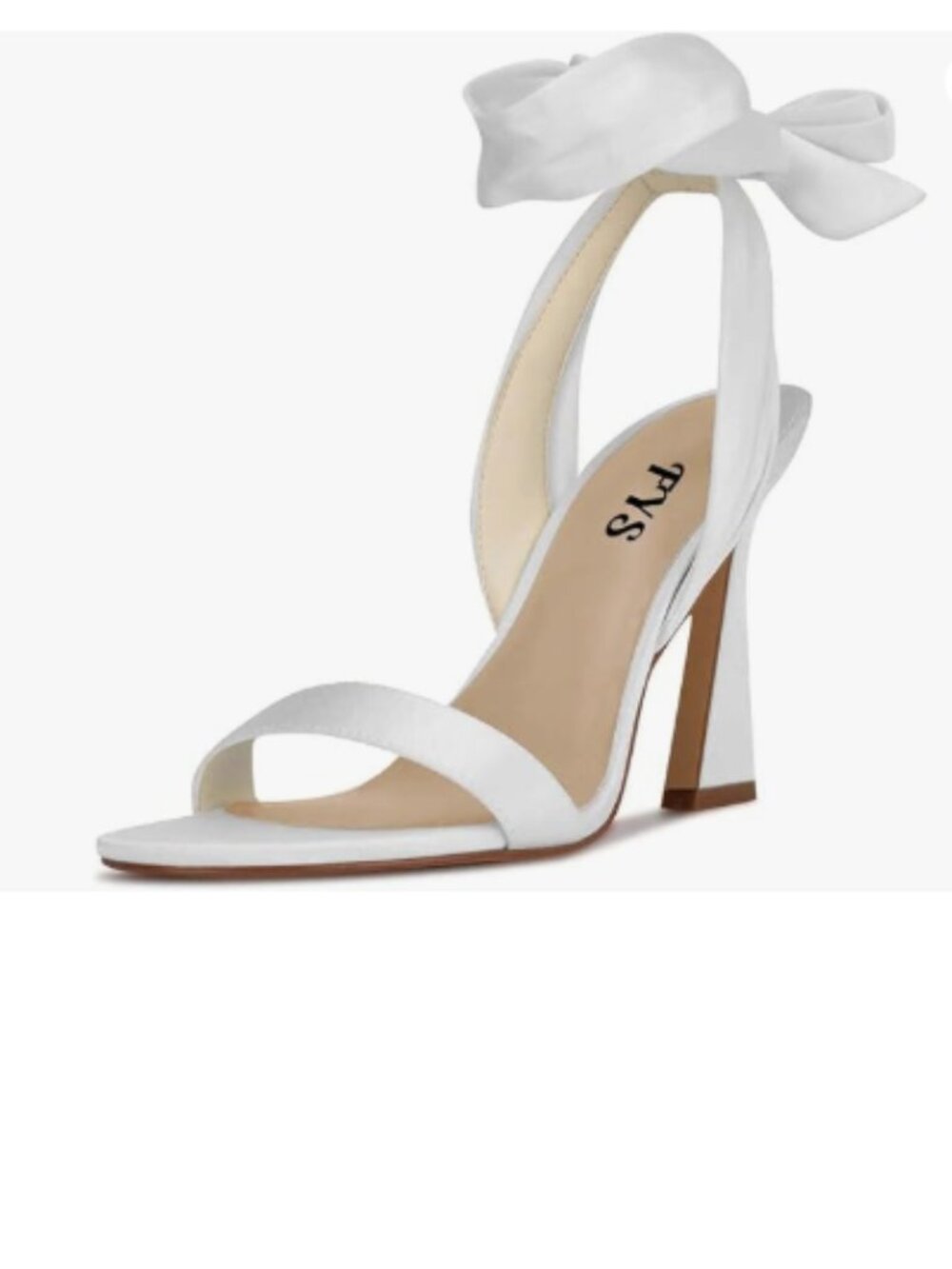 FYS White Sexy Open Toe Spool High Heel Satin Lace up Ankle Strap Sandals